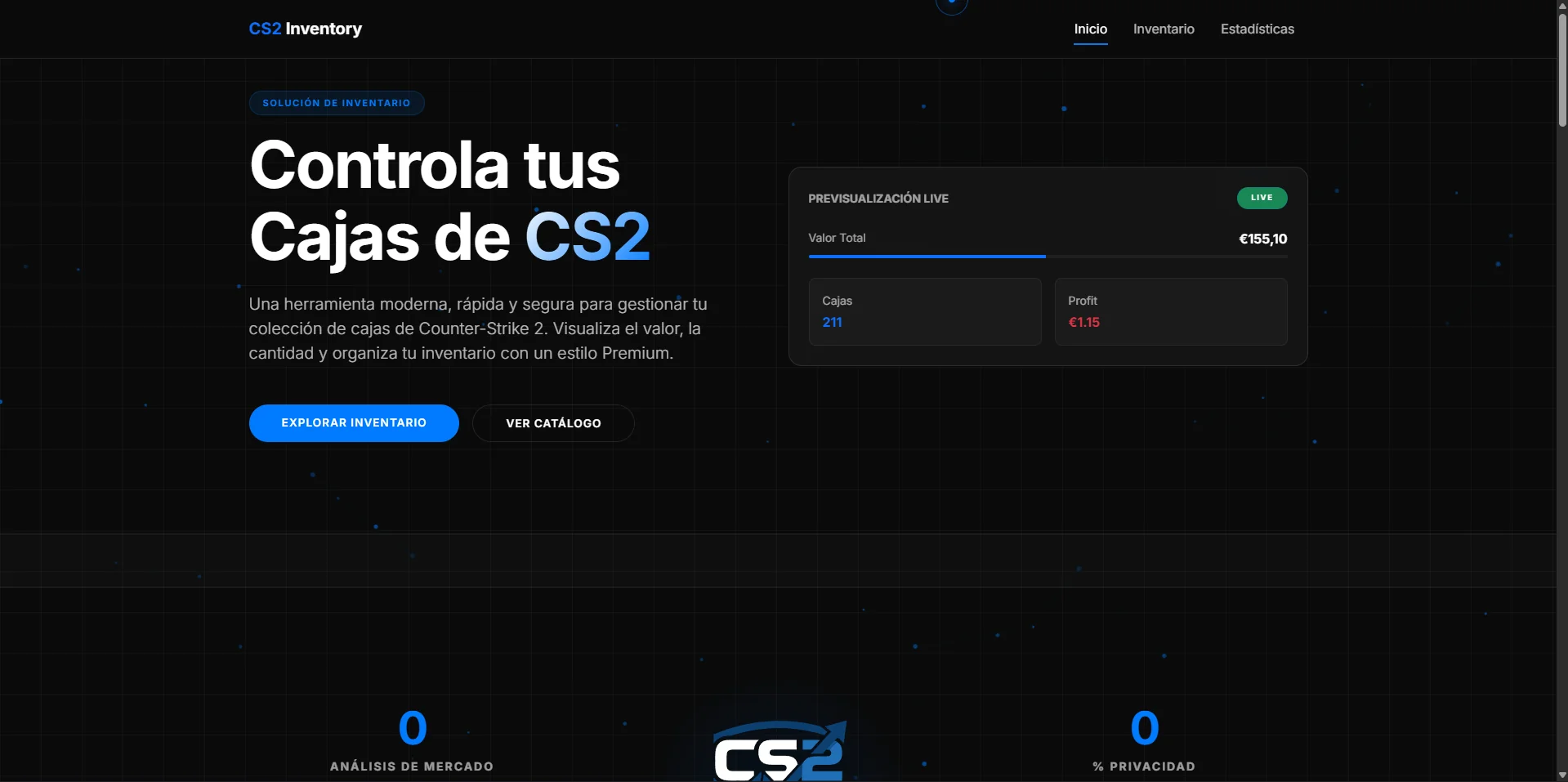 Hero Proyecto Web Control Cajas