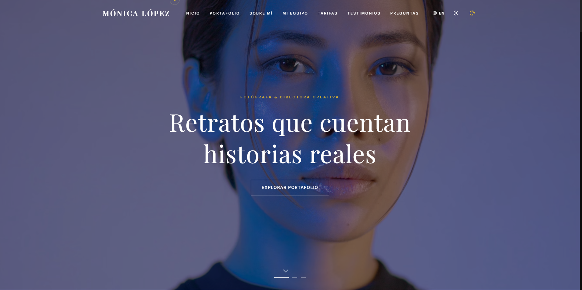 Hero Proyecto Portafolio Fotografía Mónica