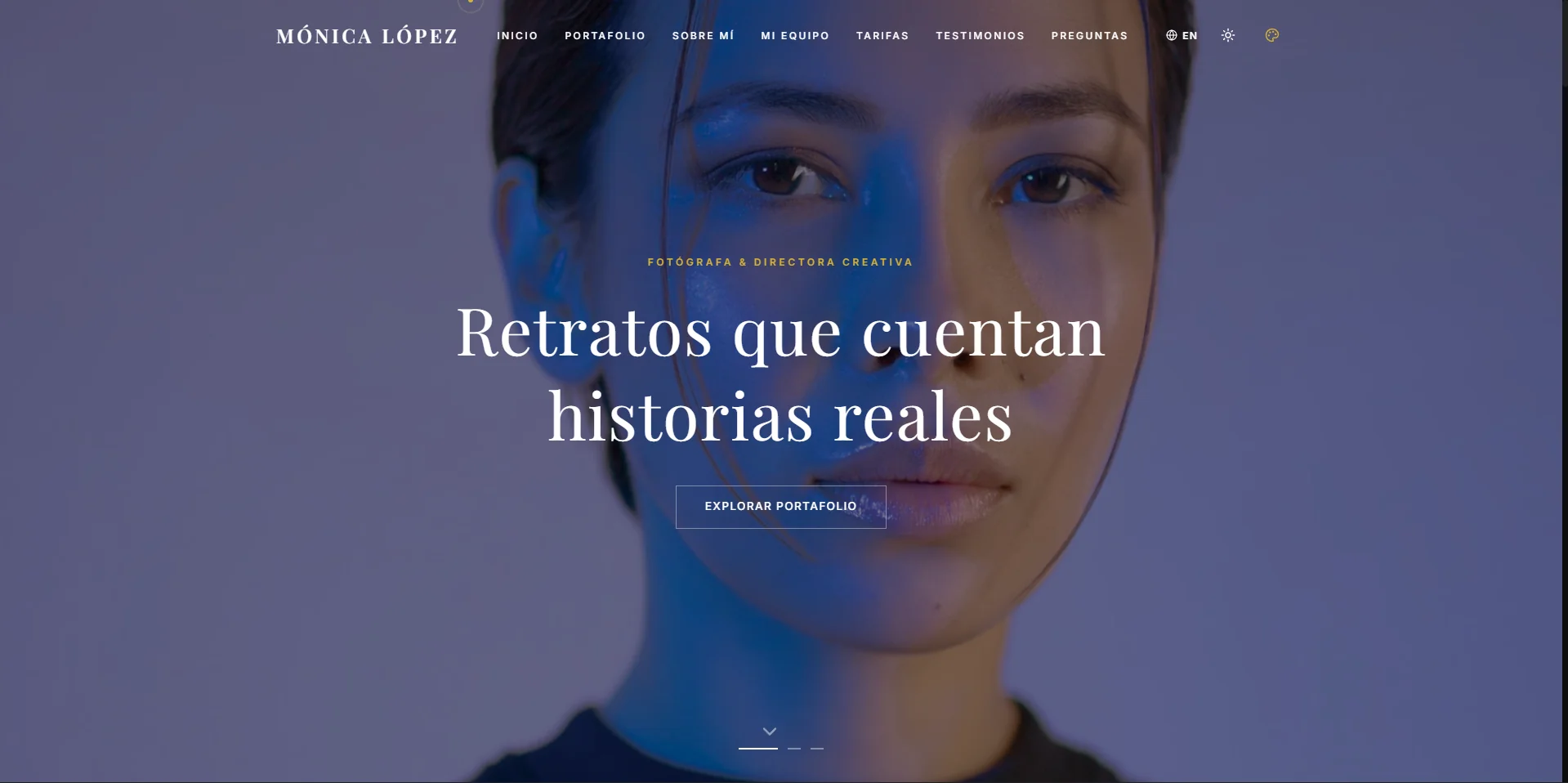 Hero Proyecto Portafolio Fotografía Mónica